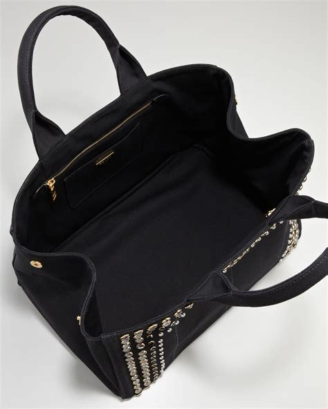 prada black canvas handbag